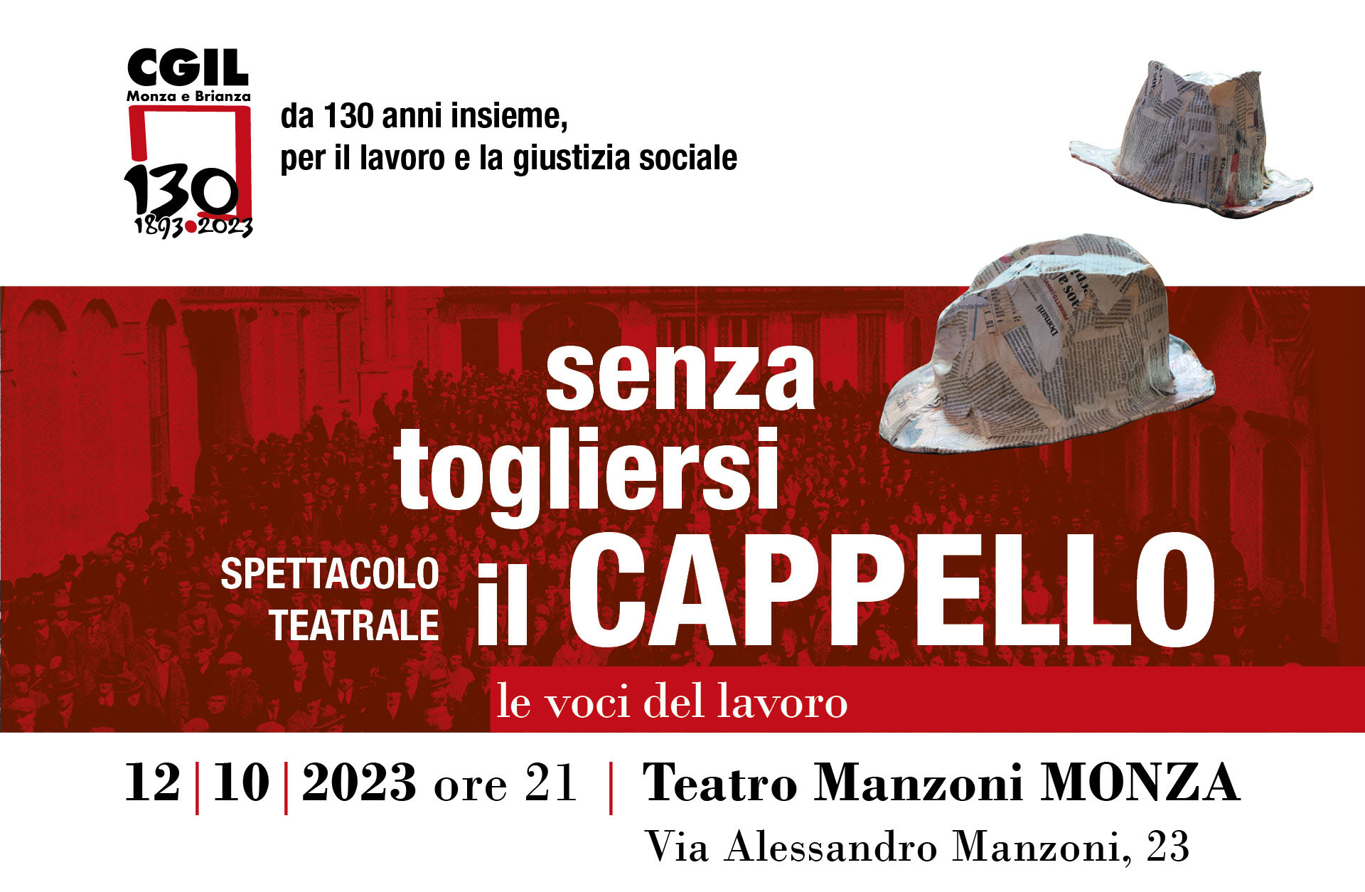 CGIL Brianza - spettacolo teatrale Senza togliersi il cappello