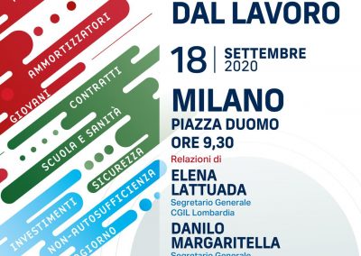 Manifestazione nazionale “Ripartire dal lavoro”, una delegazione brianzola di Cgil, Cisl e Uil in piazza Duomo