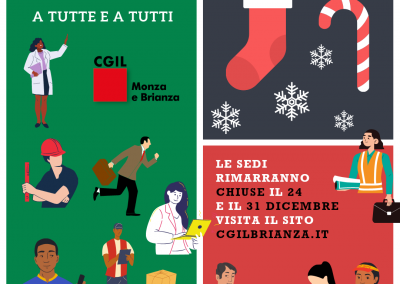 Festività natalizie: ecco il calendario delle sedi Cgil in Monza e Brianza