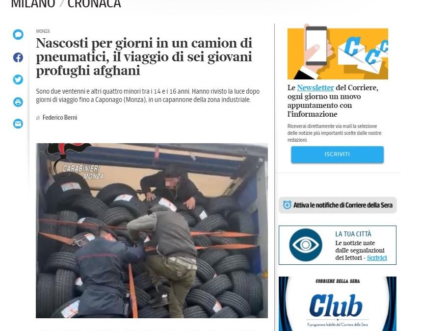 Migrazione. Dopo la notizia dei sei giovani afgani nascosti per giorni in un camion e transitati in Brianza