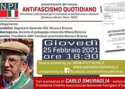 Antifascismo quotidiano, la partecipazione della Cgil di Monza e Brianza all’iniziativa di Anpi con Carlo Smuraglia