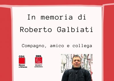 “In memoria di Roberto Galbiati”, al via la raccolta fondi in ricordo del compagno scomparso