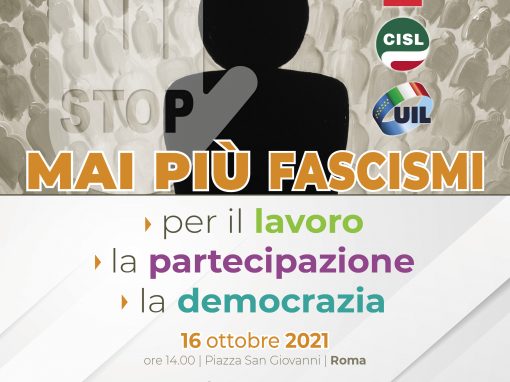 Mai più fascismi. Manifestazione a Roma di Cgil Cisl e Uil