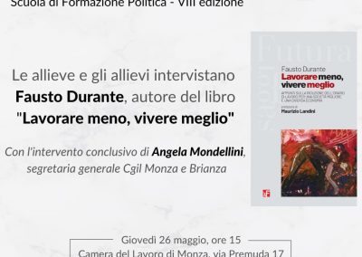 Giornata di chiusura di Alisei: le allieve e gli allievi della Scuola intervistano Fausto Durante, autore del libro “Lavorare meno, vivere meglio”