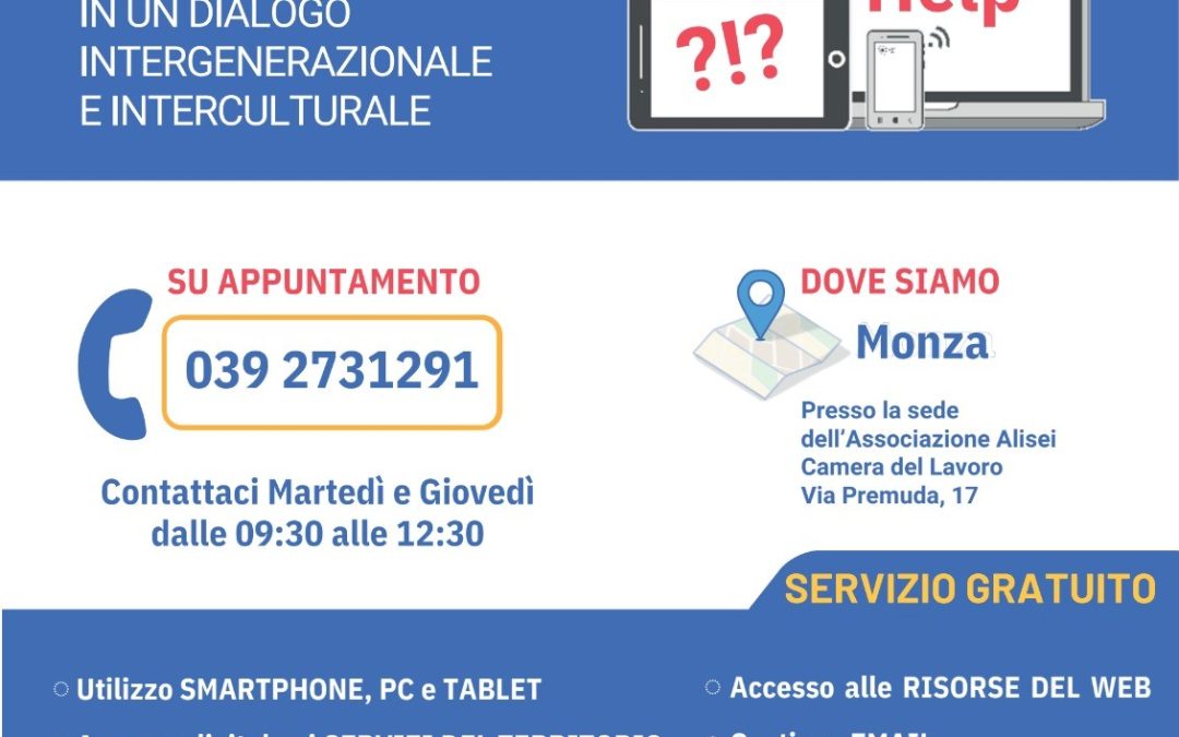 Riparte lo Sportello di Assistenza Digitale di Alisei e Diritti Insieme