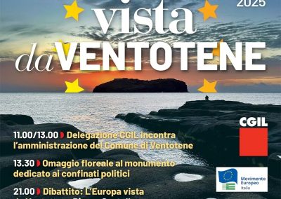 Una delegazione della Cgil di Monza Brianza a Ventotene per una Europa politica come garanzia di pace e libertà
