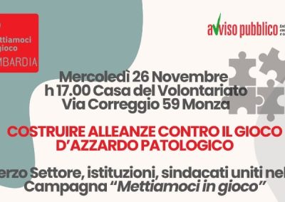 Dalla presentazione del Libro Nero sull’Azzardo alla costituzione di un comitato locale di Mettiamoci in gioco