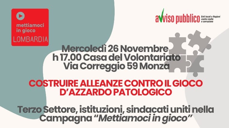 Dalla presentazione del Libro Nero sull’Azzardo alla costituzione di un comitato locale di Mettiamoci in gioco