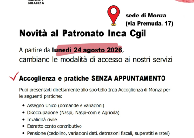 Novità al Patronato Inca Cgil