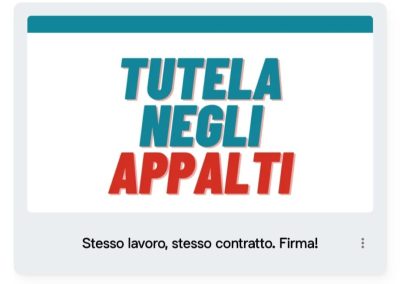 Più tutele negli appalti, firma la proposta!